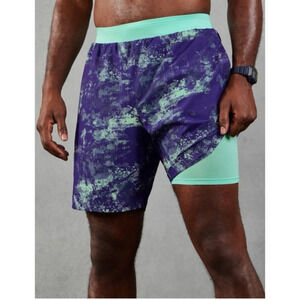 Fabletics The Fundamental Short Mens Large Lined Purple Stretch Pockets Workout